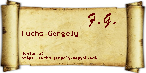 Fuchs Gergely névjegykártya